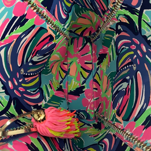 Lilly Pulitzer Oversized Tote with Pom Poms - Picture 2 of 8